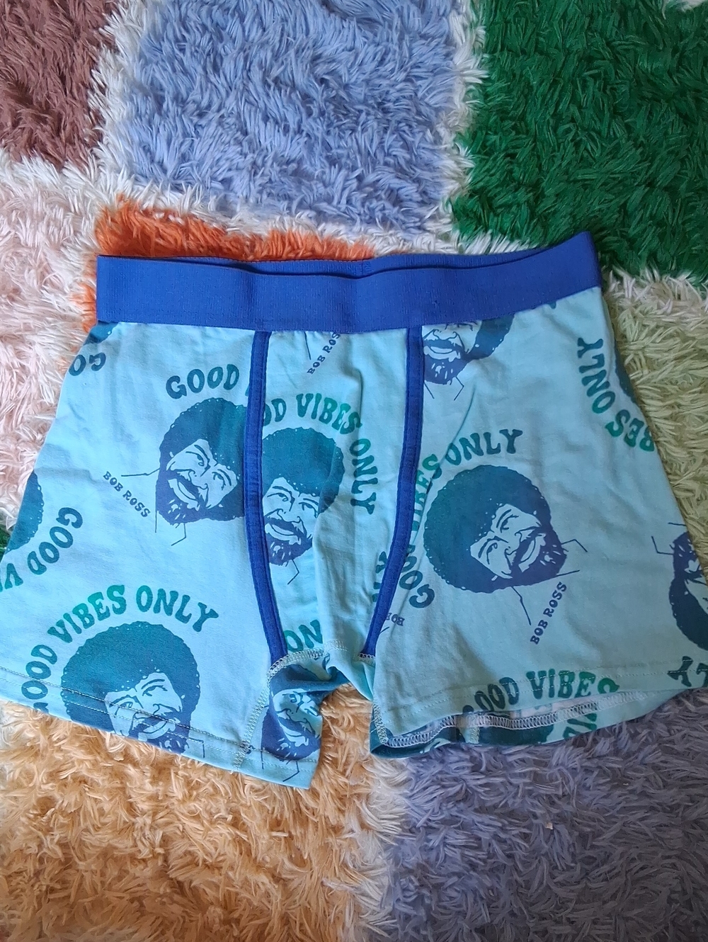 Good Vibes Only Men’s Light Blue Boxer Briefs New !